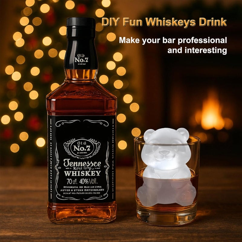 SIUPER 3D Panda Ice Cube Silicone Molds Tray for Whiskey, Cocktail, Drink, Bar; Rich Details. Fun Animal Mold for DIY Craft Taba Squishy Chocolate Soap Candle Resin Gift for Women Girls Boys; 2 Pack - Image 2